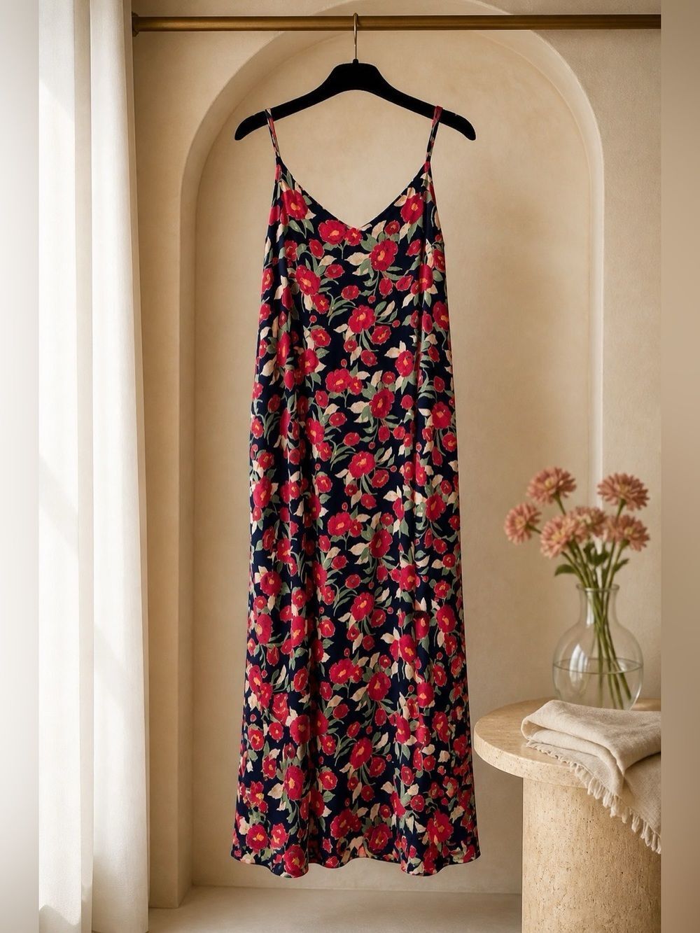 Floral Maxi Dress with Spaghetti Straps Size XL NWT